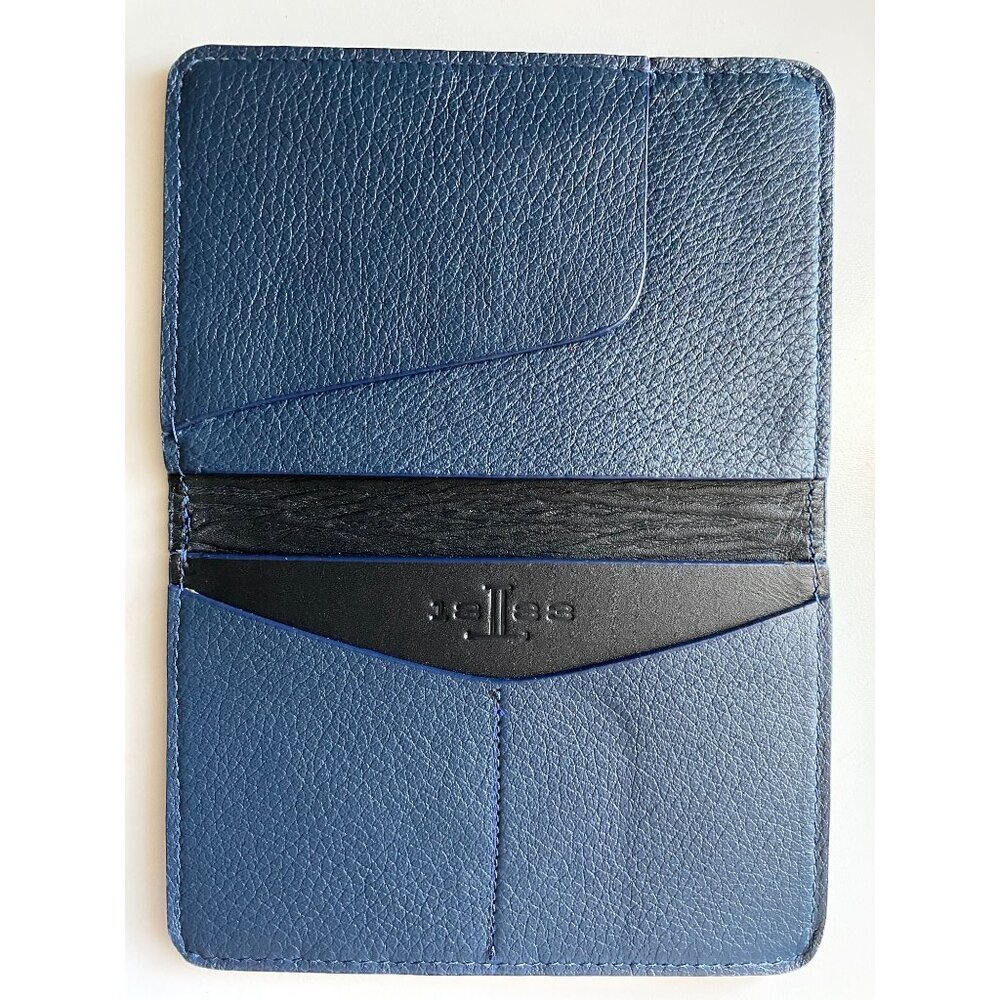 Lucchese Leather Passport Holder + Luggage Tag Set Navy Blue NWT - Picture 9 of 13